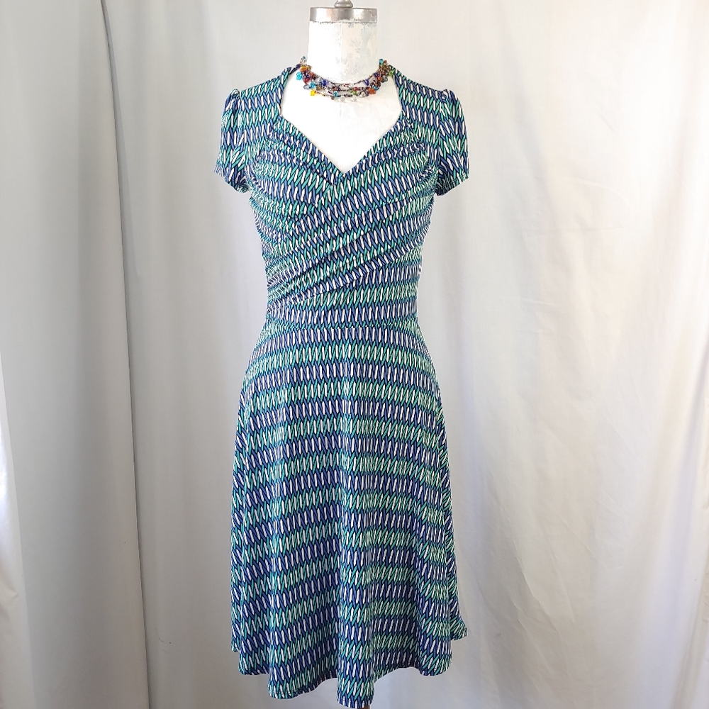 Leota Emma Faux Wrap Knit Dress Fit and Flare
